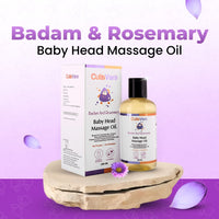 Cutis Vera Badam & Rosemary Baby Head Massage Oil – Ayurvedic Baby Hair Oil with Almond & Rosemary for Healthy Scalp